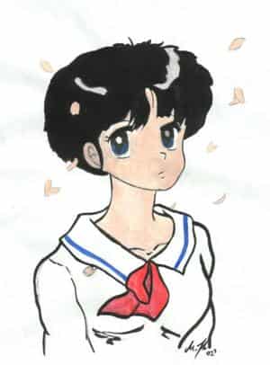 Akane mit Kirschblüten