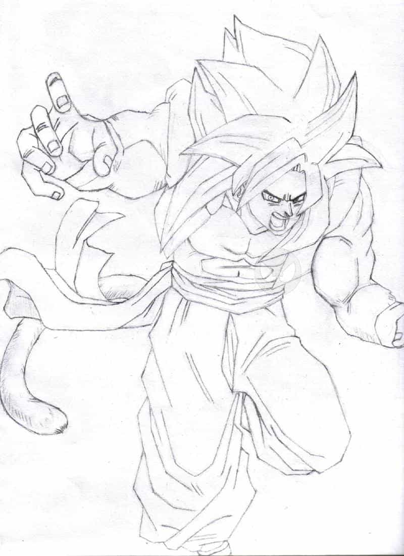 SSJ4 Son-Goku (Skizze)