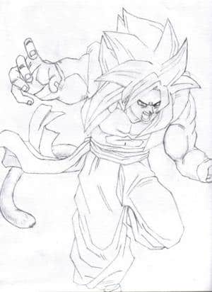 SSJ4 Son-Goku (Skizze)