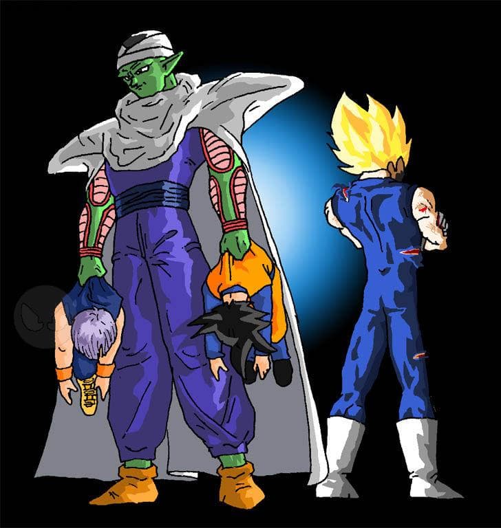 Piccolo räumt für Vegeta auf.