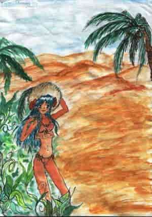 mädchen an der oase