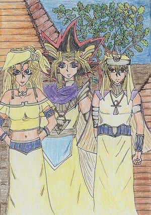 Drei im Ägyptenlook