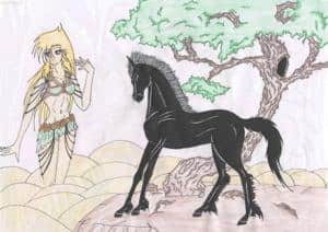 Kaila and a horse: P