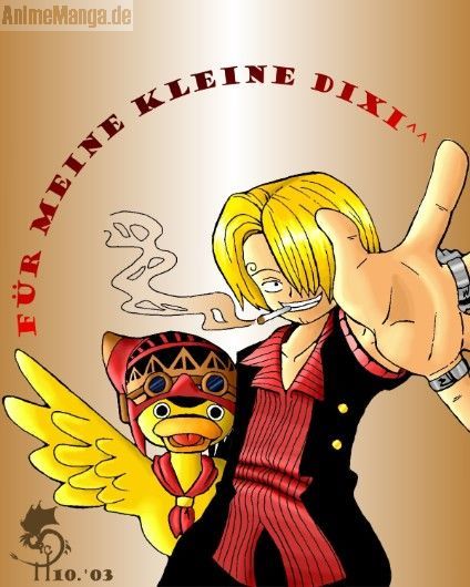 Sanji mit Rennente^^