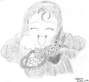 Ein Mädchen mit Korb