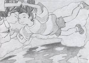 Chihiro & Haku über den Wolken