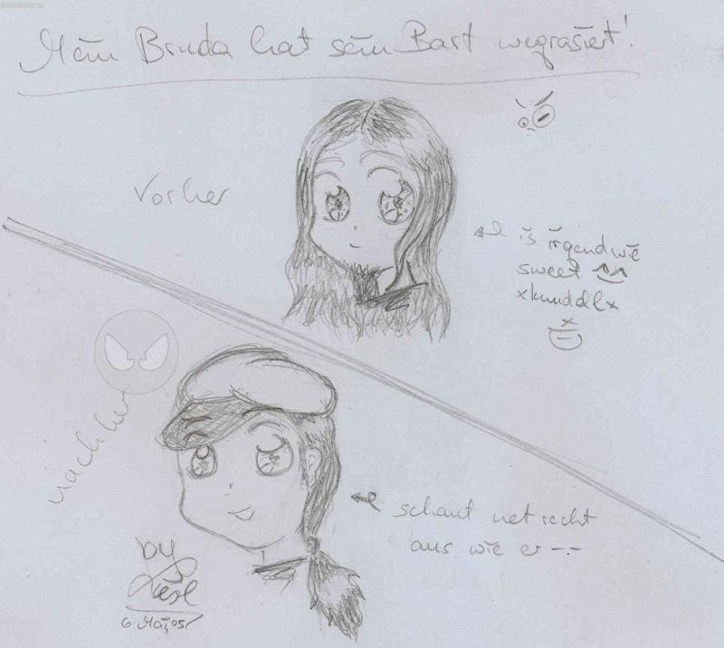 da herr bruda hat sei bart weggemach .. (oda sinnlose skizzeeeeee) xD