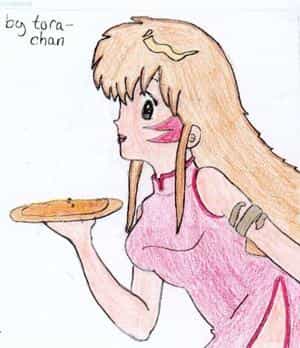 tora-chan mit ner pizza (oder so was ähnlichem!!) (vielleicht is es auch Okonomiyaki) *bunticolo*