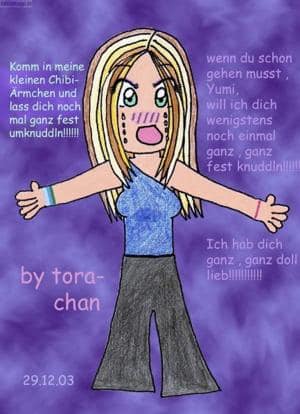 ein Erinnerungs-bild für Yumi!!!!!!!!!!! Ich werde dich nie vergessen!!!!!!!!!!!!!! Lass dich noch mal knuddl!!!!!!!!!!!!!