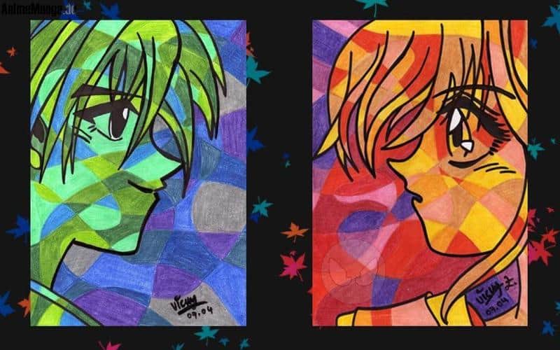 Kenshin und Kaoru bunt zusammen