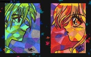 Kenshin und Kaoru bunt zusammen