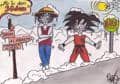 Ruffy und Goku Winterbild