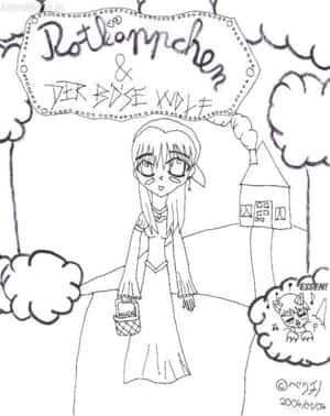 Rotkäppchen und der böse Wolf - Outlines