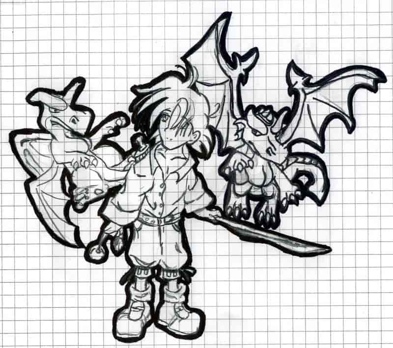 zwei Drachen und ein Mensch ^^