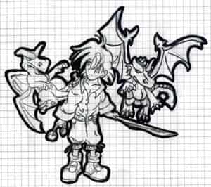 zwei Drachen und ein Mensch ^^