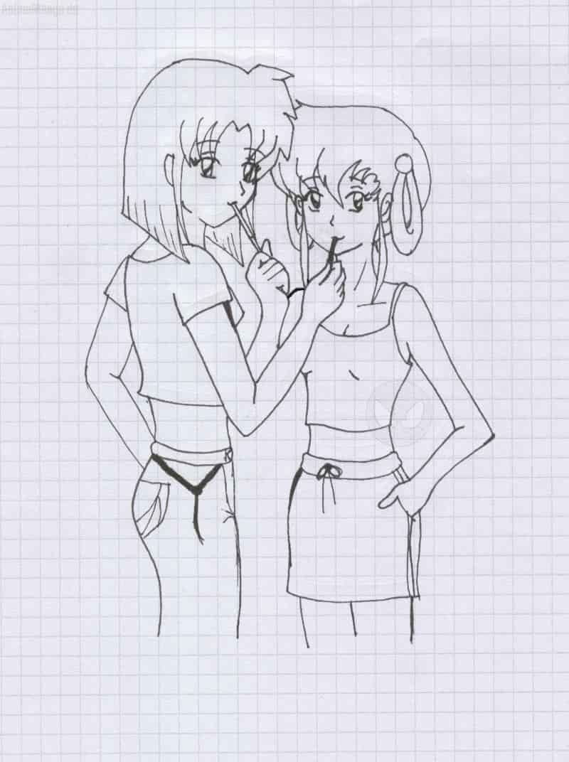 Aiko und Miwako mit nem Schoko-Stick (sehr einfallsreich-.-)