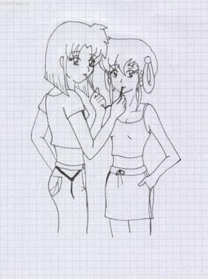 Aiko und Miwako mit nem Schoko-Stick (sehr einfallsreich-.-)