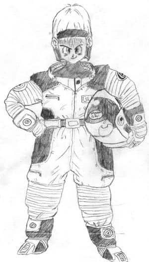 Bulma vor Flug nach Namek