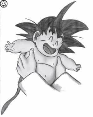 Son-Gohan hält Son-Goku