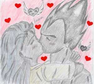 Bulma und Vegeta knutschen