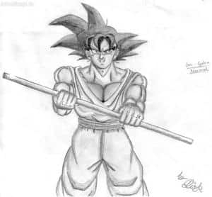Son-Goku mit Stab