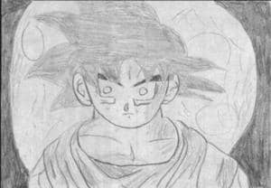 Goku bei Vollmond