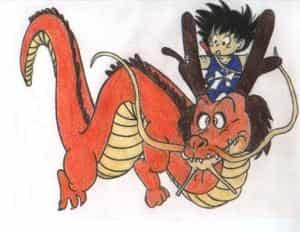 Son-Goku auf Drachen