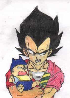 Vegeta mit dem Baby Trunks