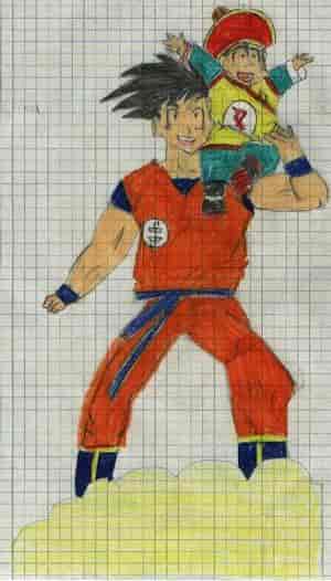 Goku & Gohan auf Gindugun