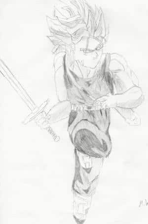 SSJ Trunks mit Schwert