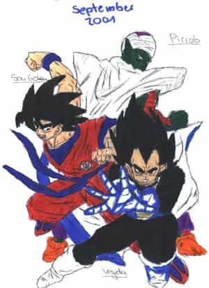 Goku, Piccolo und Vegeta