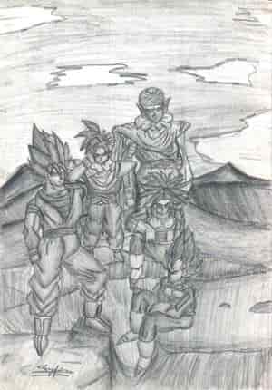 Goku,gohan,piccolo,future trunks,vegeta