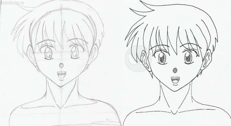 Rohskizze und fertiges Bild