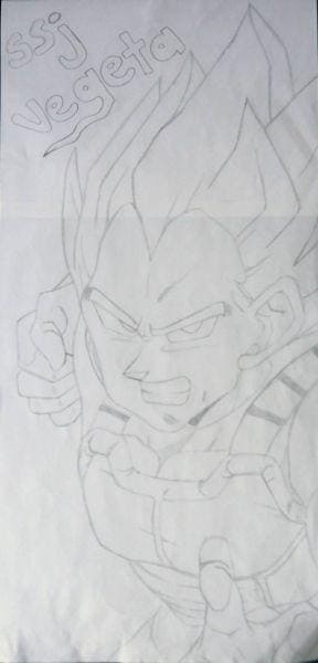 Bleistiftskizze von SSJ Vegeta