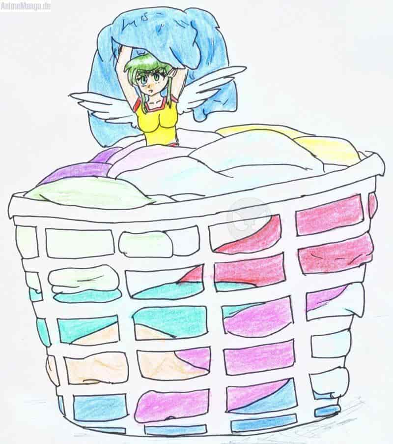 Engelchen im Wäschekorb