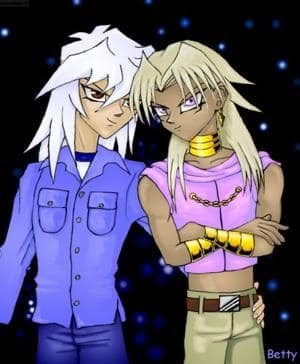 "Bakura holds Malik"