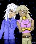 "Bakura holds Malik"