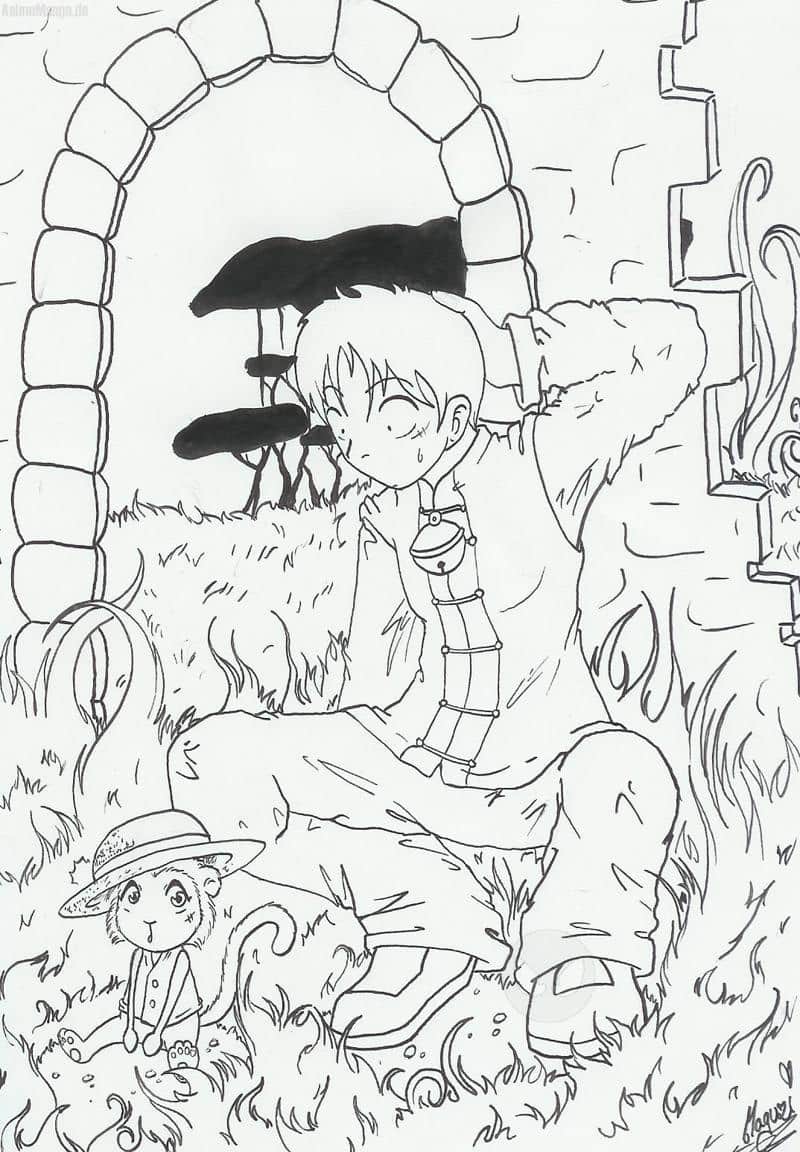 klein ruffy und das ruffy-affi ^^