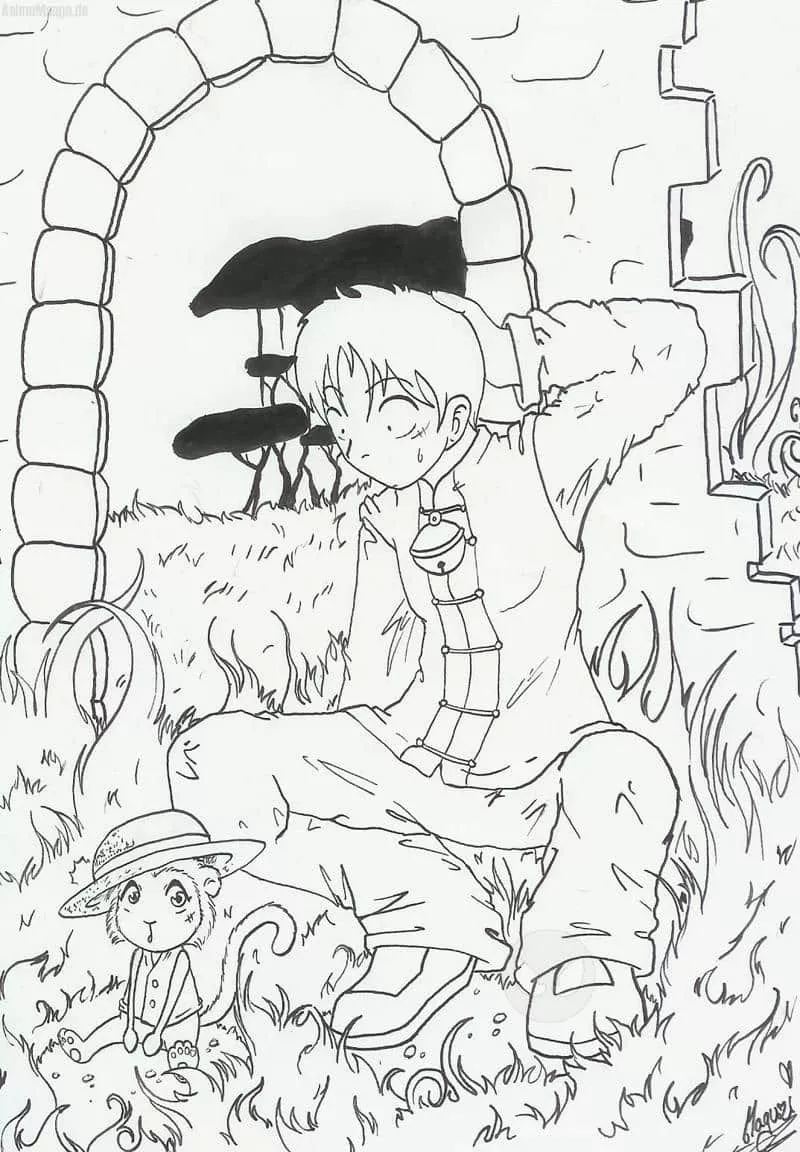 klein ruffy und das ruffy-affi ^^