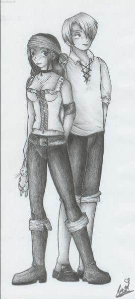 klein sanj´und klein magu in der kluft zu´nem supergeheimen doji :3