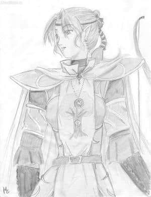 Guerrier elfique (avec des yeux de chat)