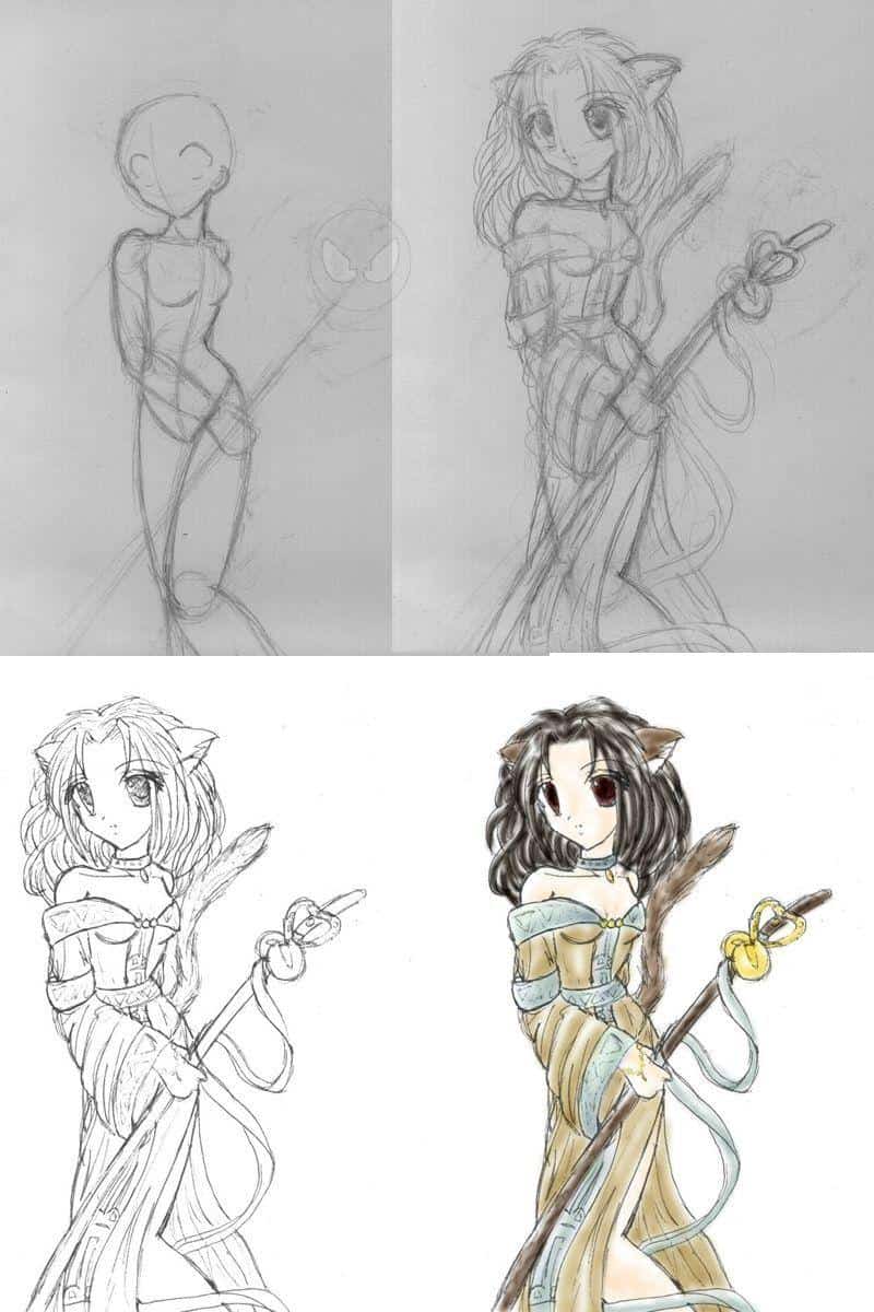 eines von Sejis Bildern in der Entstehungsphase