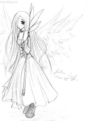 so traurisches mädschn mit so flügl und so komisches ding inna hand