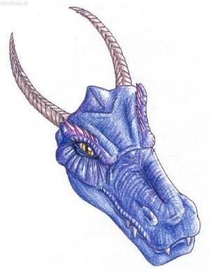 Blauer Drachenkopf