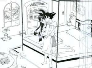 Goku und Chichi im Bett