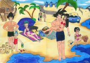 Strandausflug Goku, Chichi, Vegeta, Bulma, ...)
