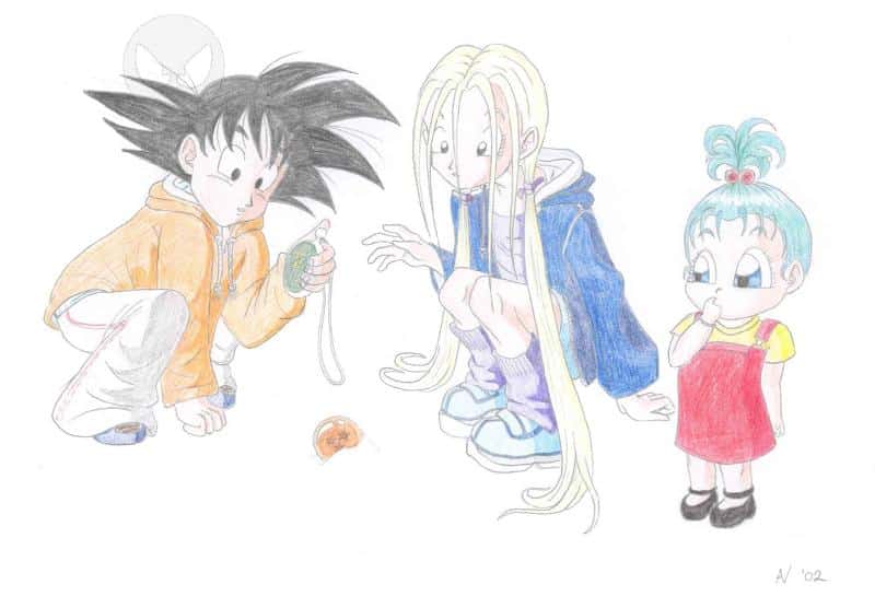 Goten, Marron and little Bra