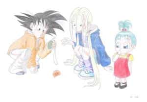 Goten, Marron and little Bra