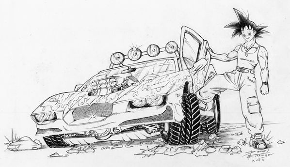 Son- Goku mit`ner coolen Karre