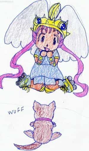 Ein Mädchen trifft einen Hund